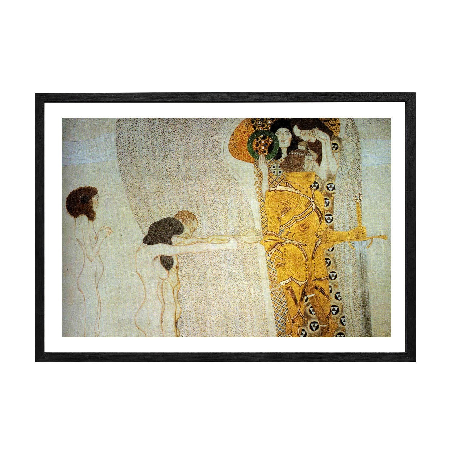 Gustav Klimt Wall Art Beethoven Frieze Longing For Happiness Poster Framed Klimt Art
