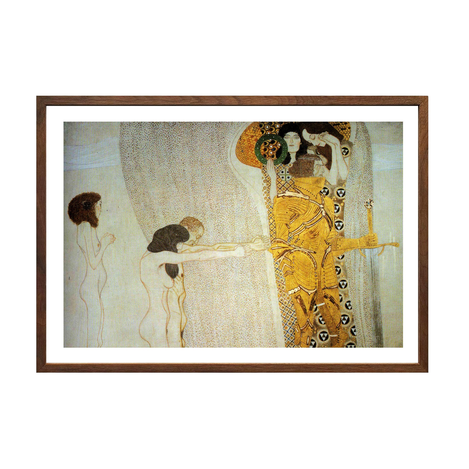 Gustav Klimt Wall Art Beethoven Frieze Longing For Happiness Poster Framed Klimt Art