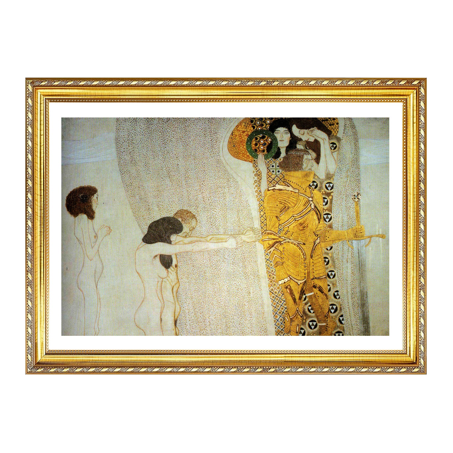Gustav Klimt Wall Art Beethoven Frieze Longing For Happiness Poster Framed Klimt Art