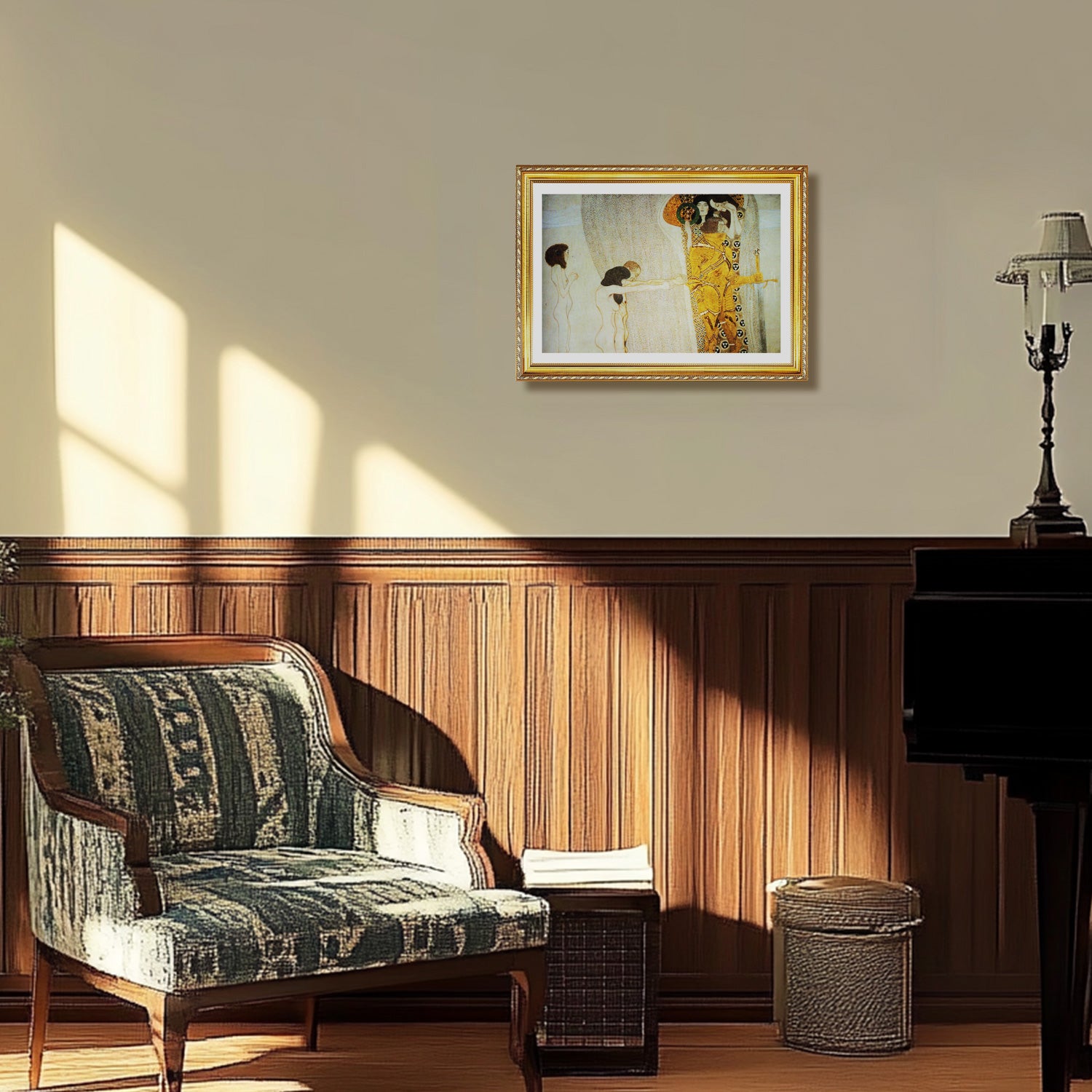 Gustav Klimt Wall Art Beethoven Frieze Longing For Happiness Poster Framed Klimt Art