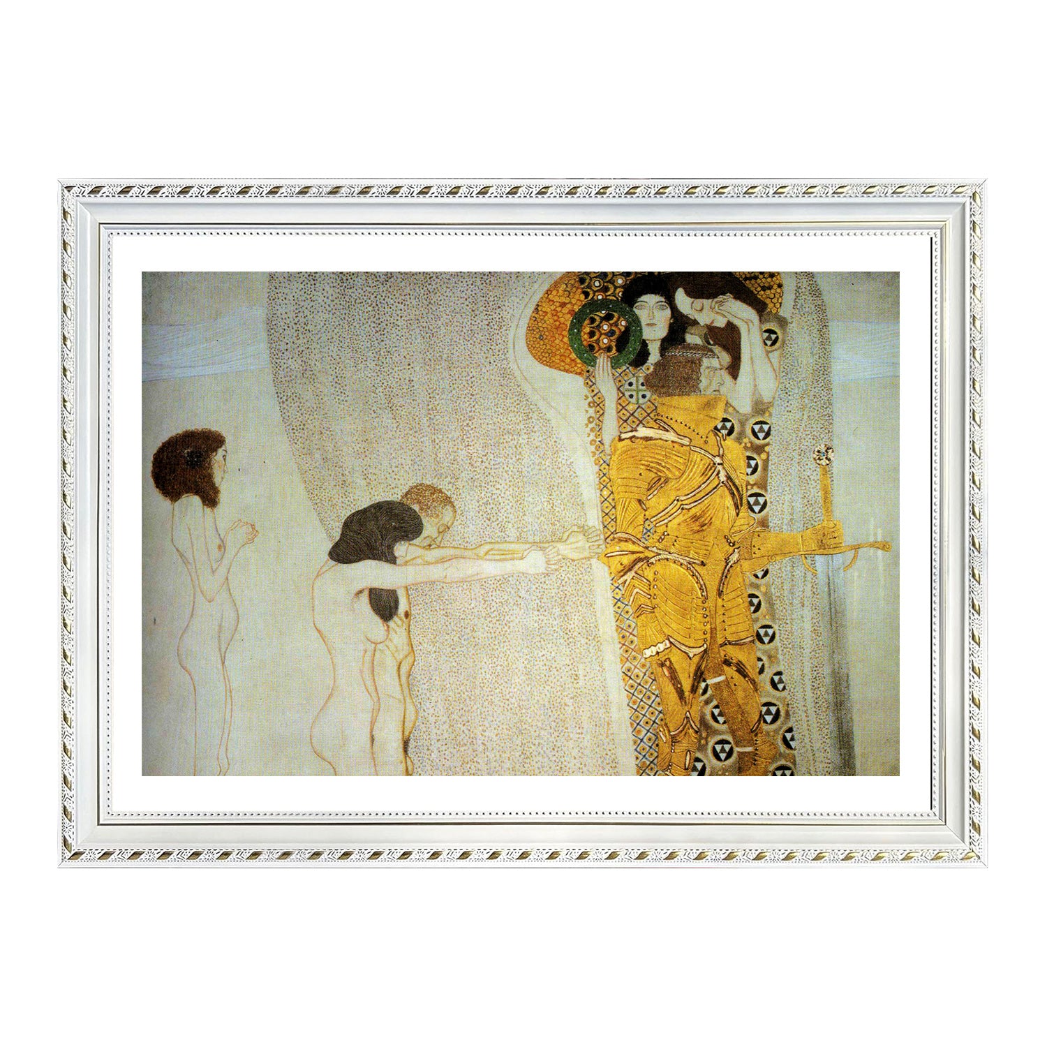 Gustav Klimt Wall Art Beethoven Frieze Longing For Happiness Poster Framed Klimt Art