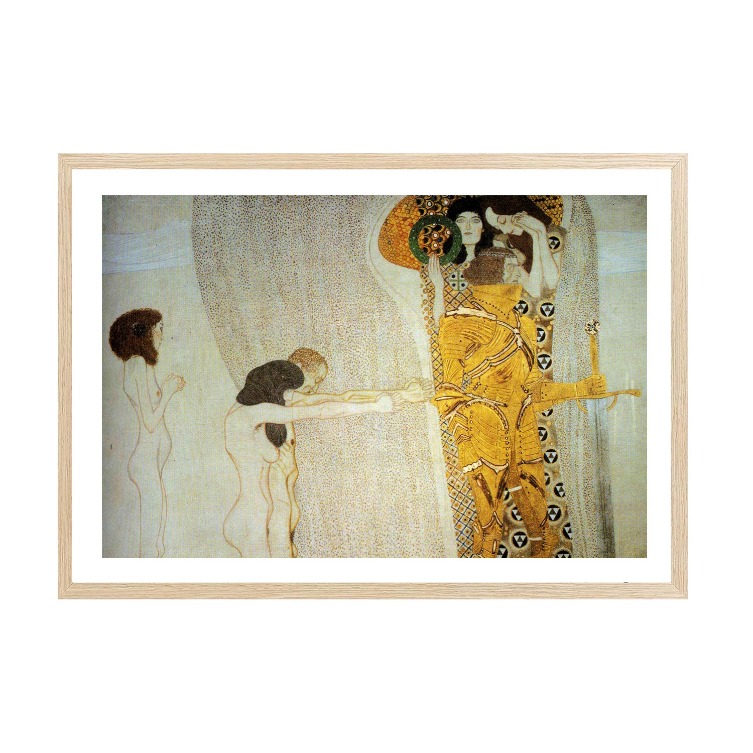 Gustav Klimt Wall Art Beethoven Frieze Longing For Happiness Poster Framed Klimt Art