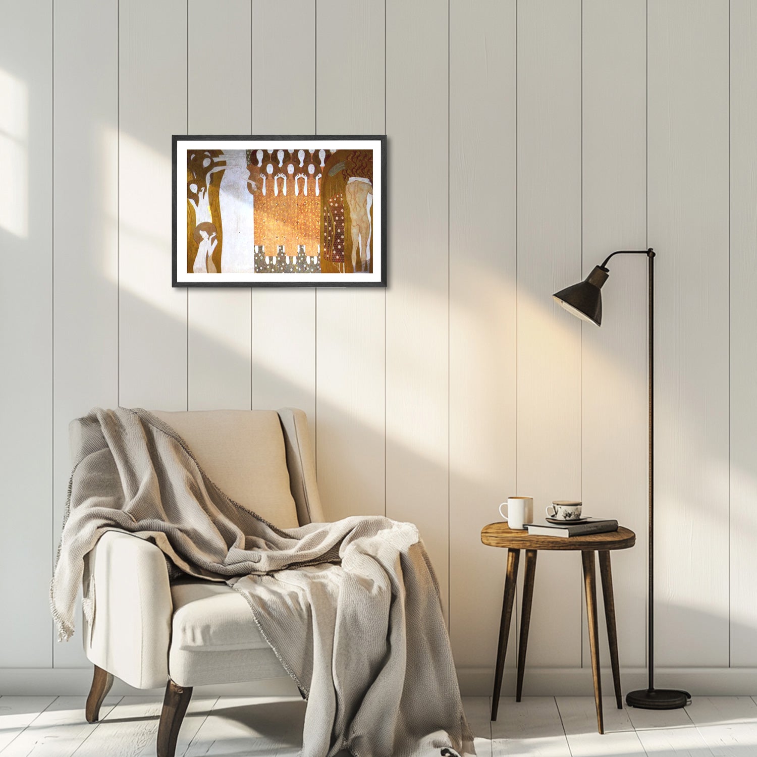 Gustav Klimt Wall Art Beethoven Frieze The Choir And The Kiss Poster Framed Klimt Art