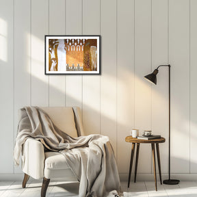 Gustav Klimt Wall Art Beethoven Frieze The Choir And The Kiss Poster Framed Klimt Art