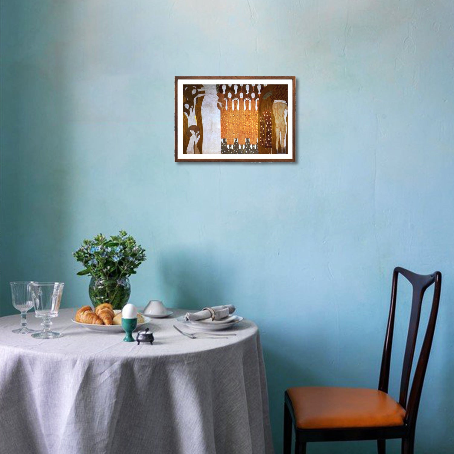 Gustav Klimt Wall Art Beethoven Frieze The Choir And The Kiss Poster Framed Klimt Art