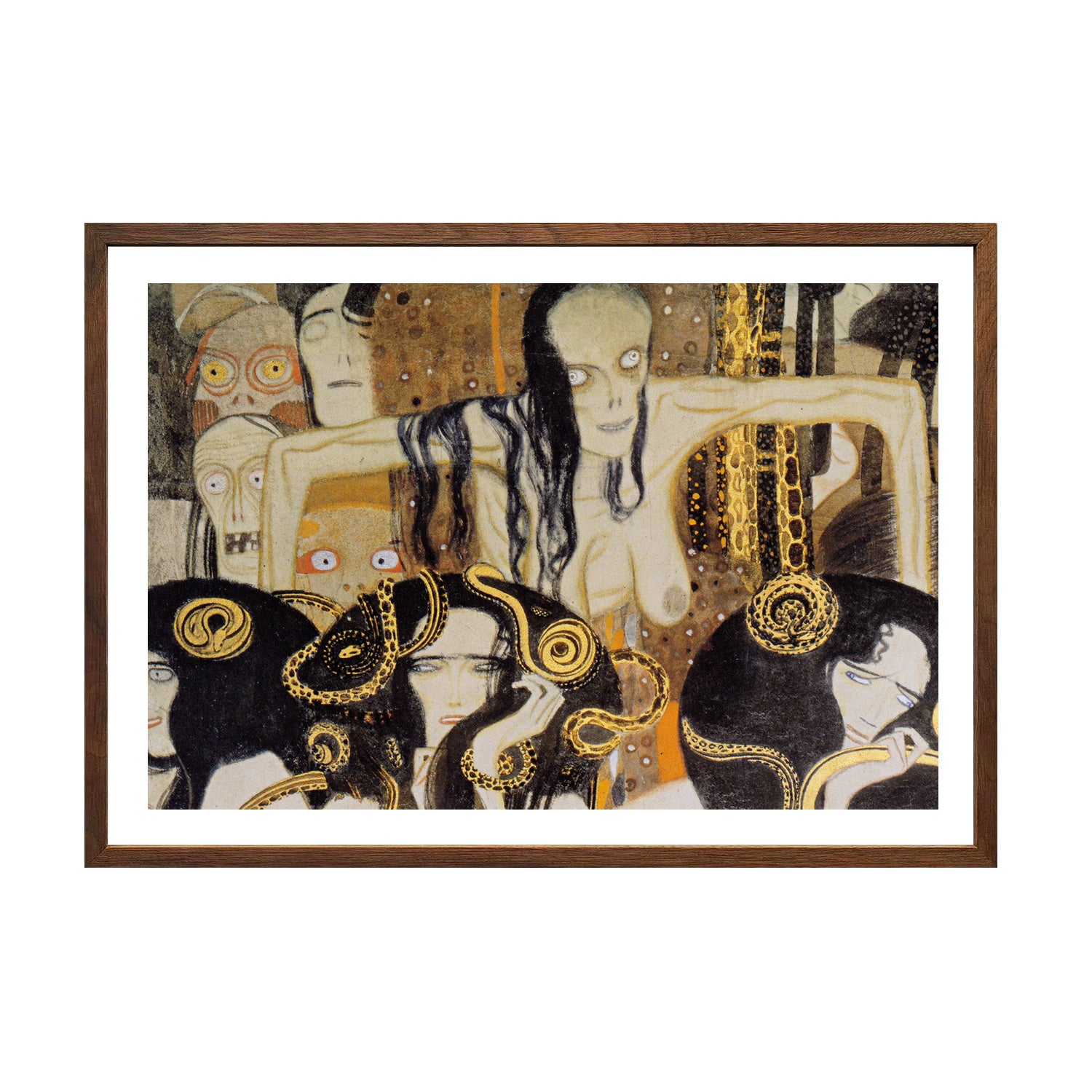 Gustav Klimt Wall Art Beethoven Frieze The Gorgons Poster Framed Klimt Art