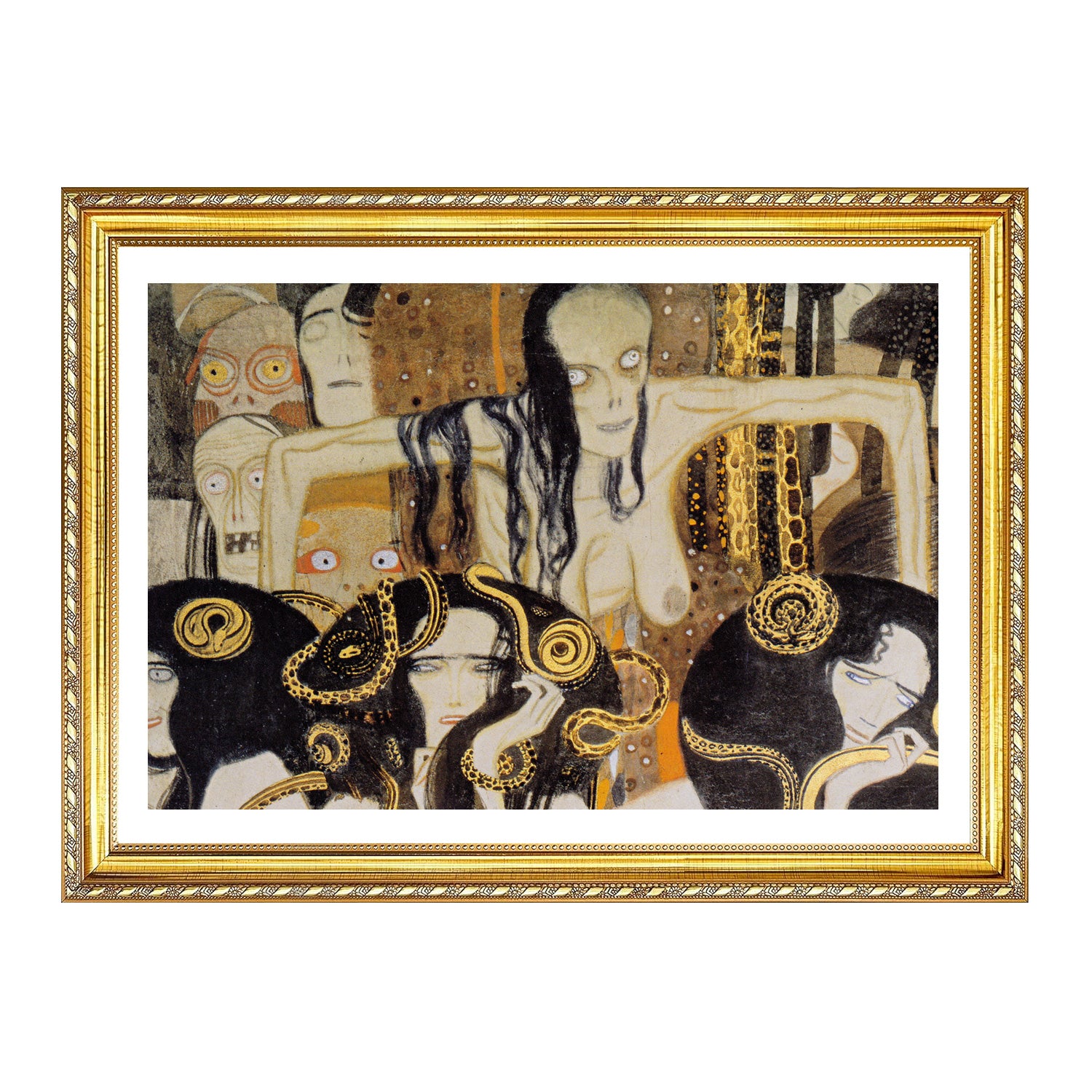 Gustav Klimt Wall Art Beethoven Frieze The Gorgons Poster Framed Klimt Art