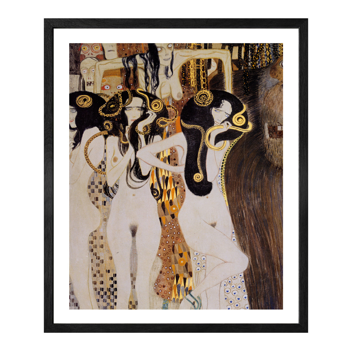 Gustav Klimt Wall Art Beethoven Frieze The Gorgons And Typhoeus Poster Framed Klimt Art