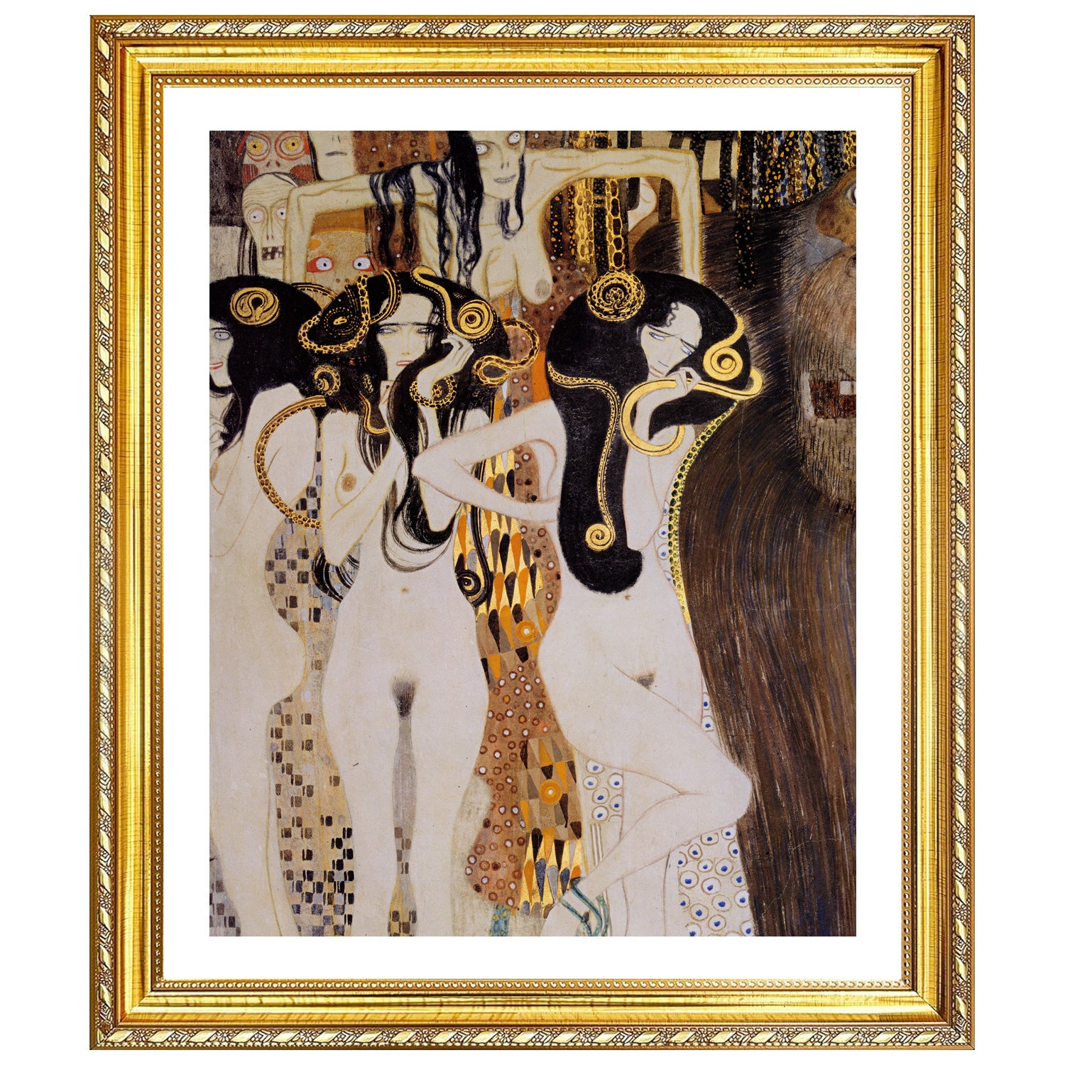 Gustav Klimt Wall Art Beethoven Frieze The Gorgons And Typhoeus Poster Framed Klimt Art