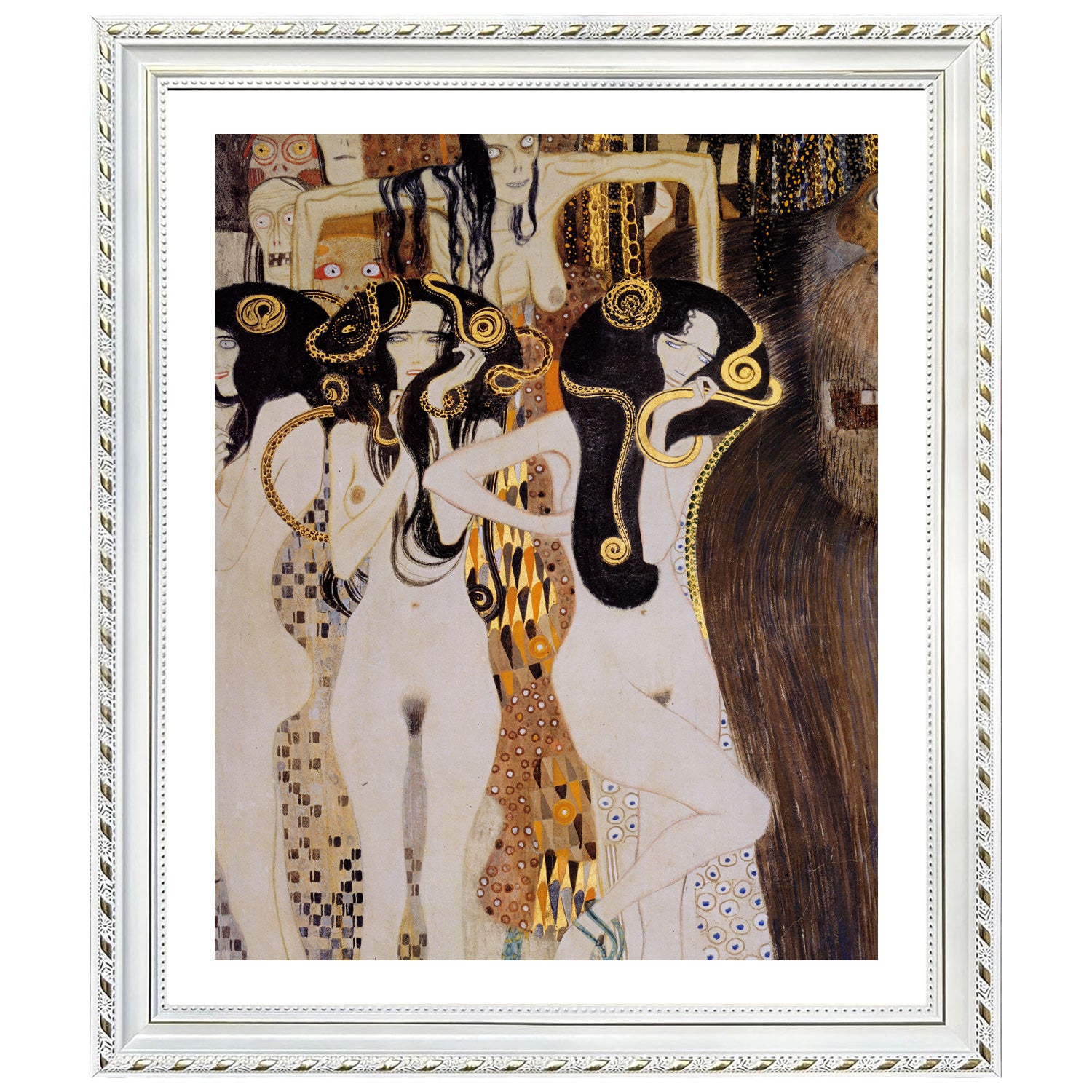 Gustav Klimt Wall Art Beethoven Frieze The Gorgons And Typhoeus Poster Framed Klimt Art