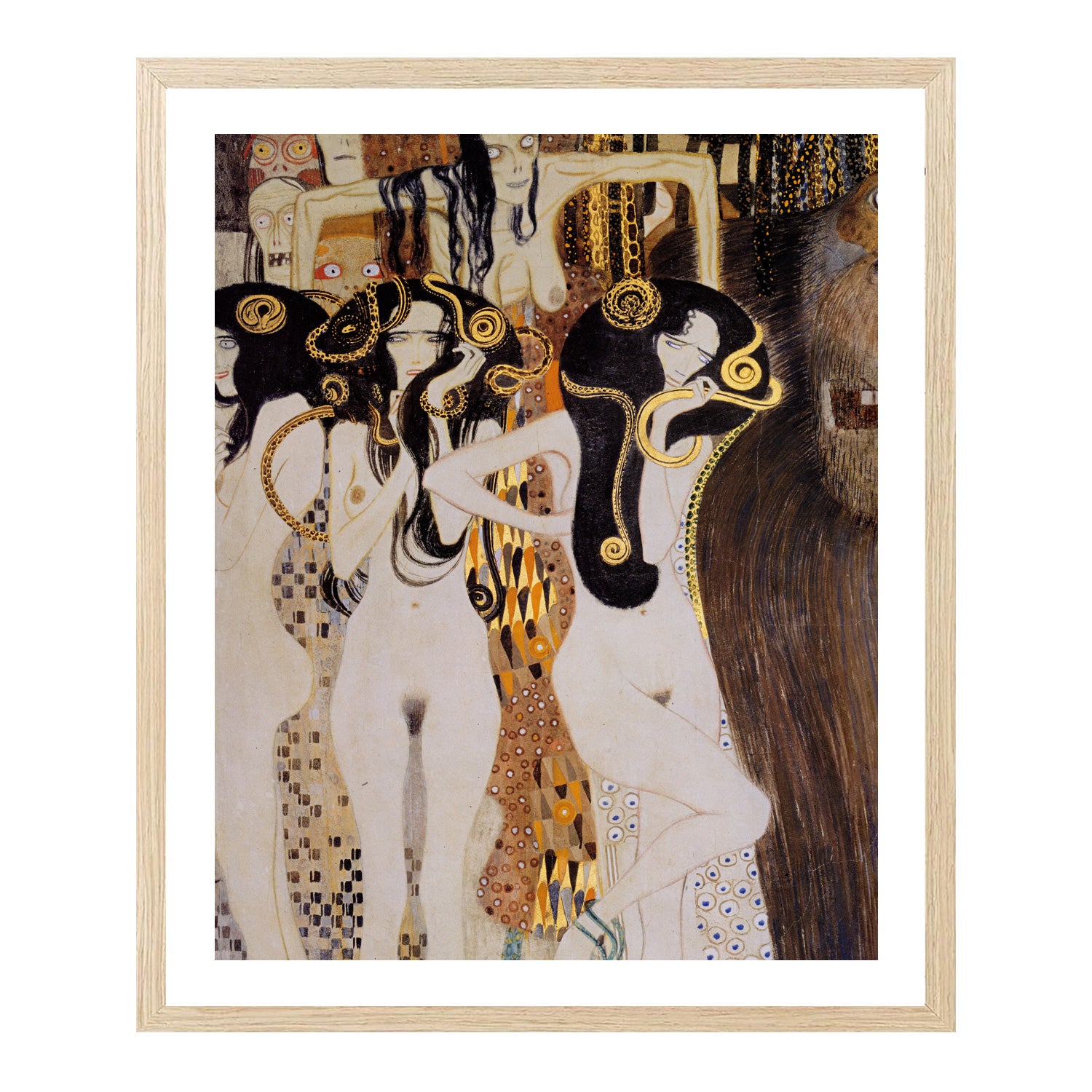 Gustav Klimt Wall Art Beethoven Frieze The Gorgons And Typhoeus Poster Framed Klimt Art