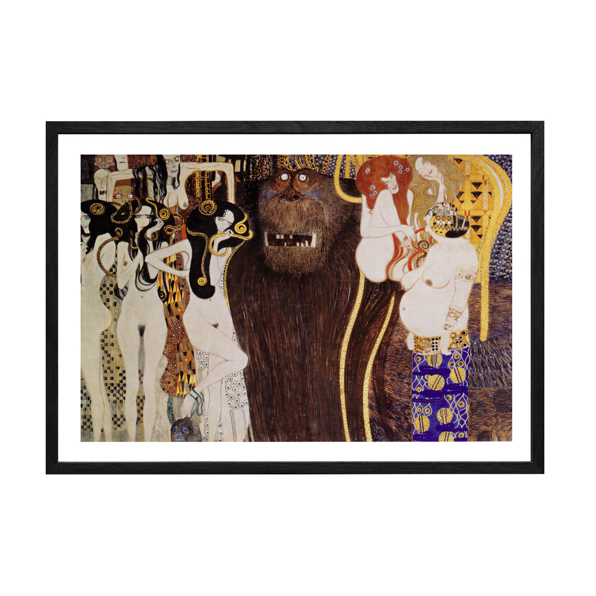 Gustav Klimt Wall Art Beethoven Frieze The Hostile Forces Poster Framed Klimt Art
