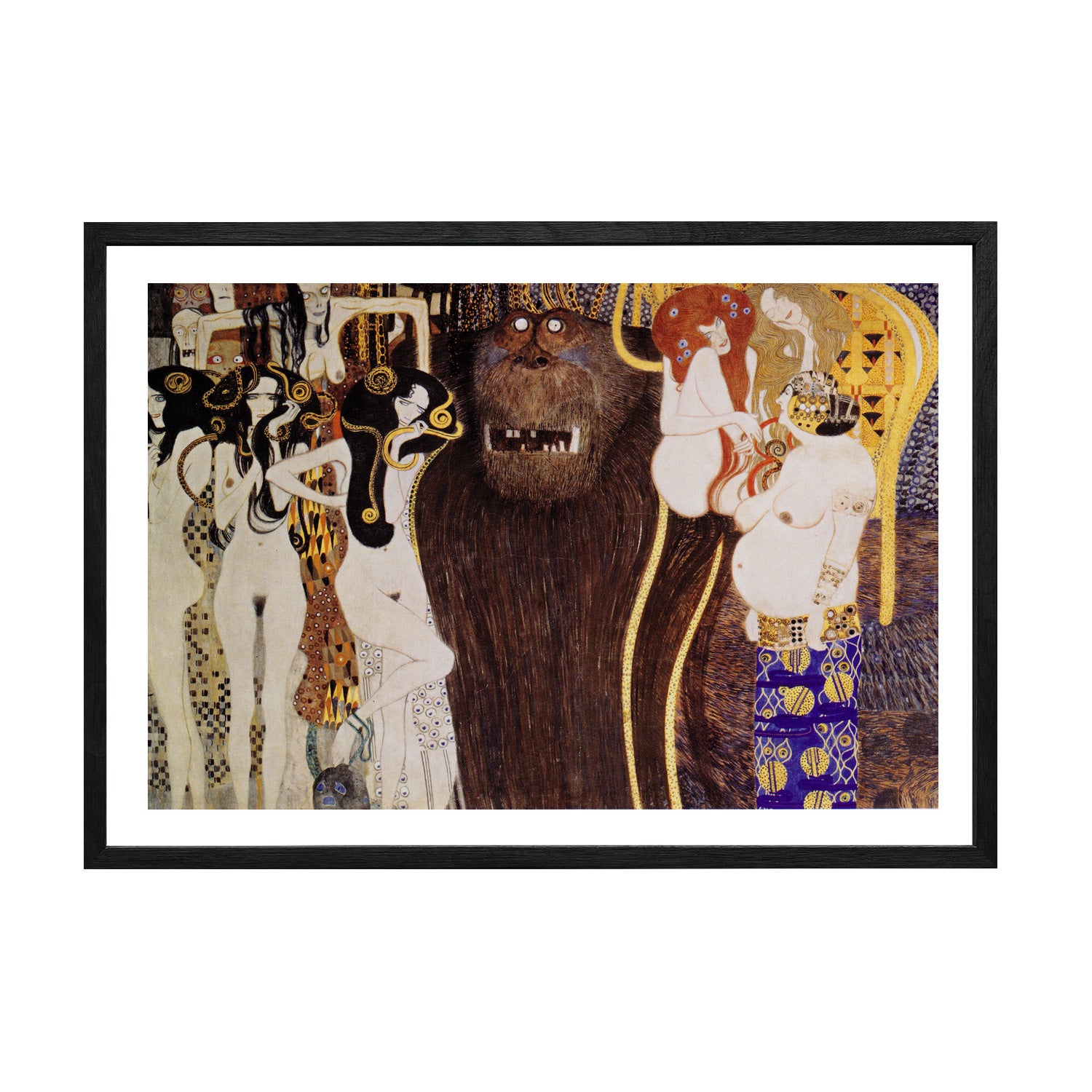 Gustav Klimt Wall Art Beethoven Frieze The Hostile Forces Poster Framed Klimt Art
