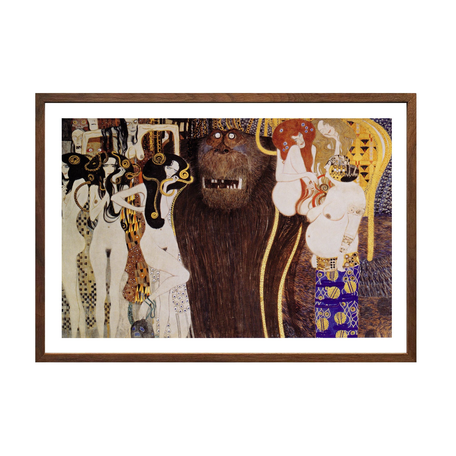 Gustav Klimt Wall Art Beethoven Frieze The Hostile Forces Poster Framed Klimt Art
