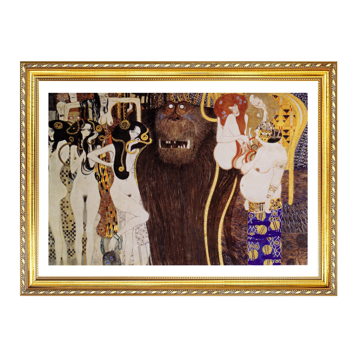 Gustav Klimt Wall Art Beethoven Frieze The Hostile Forces Poster Framed Klimt Art