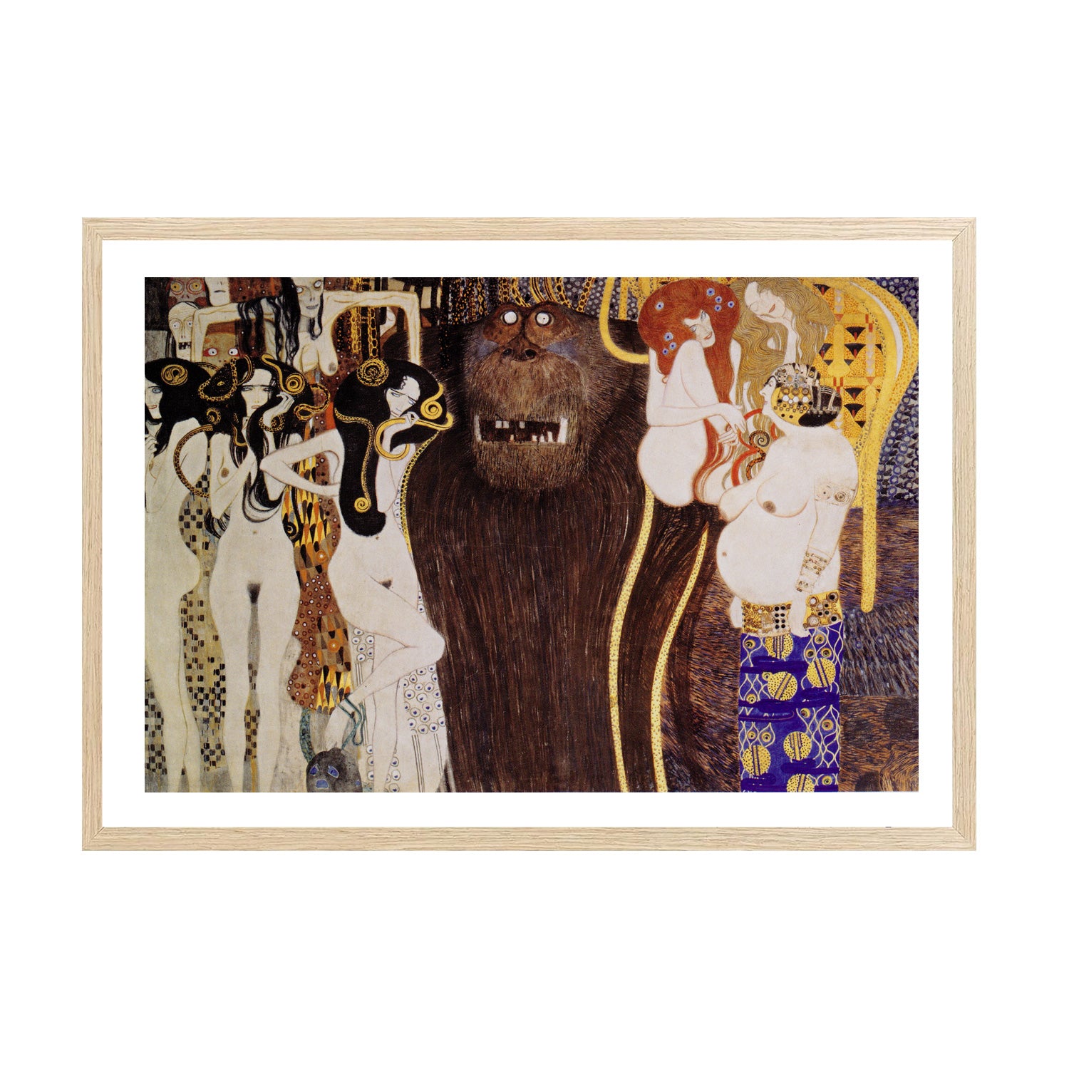 Gustav Klimt Wall Art Beethoven Frieze The Hostile Forces Poster Framed Klimt Art