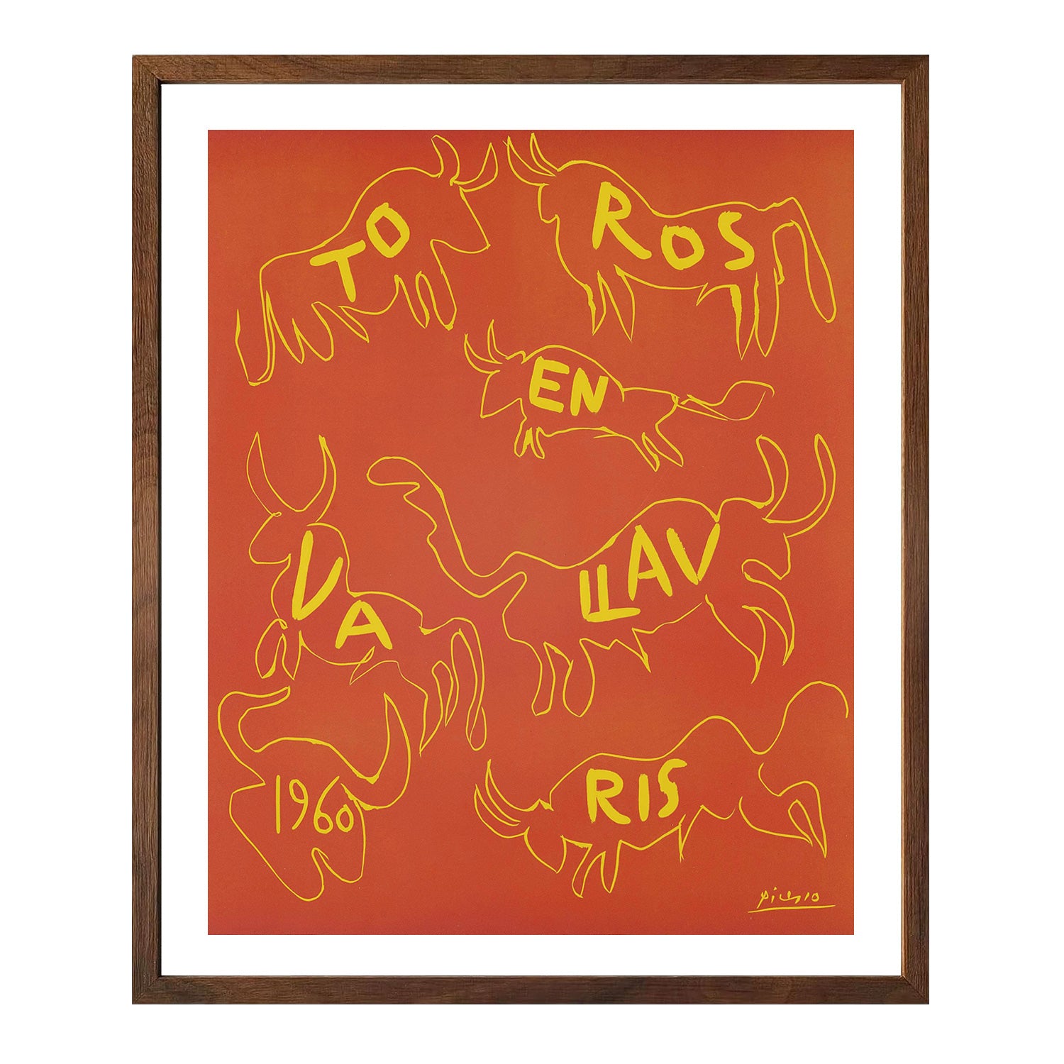 Pablo Picasso Wall Art Bulls In Vallauris Poster Framed Art
