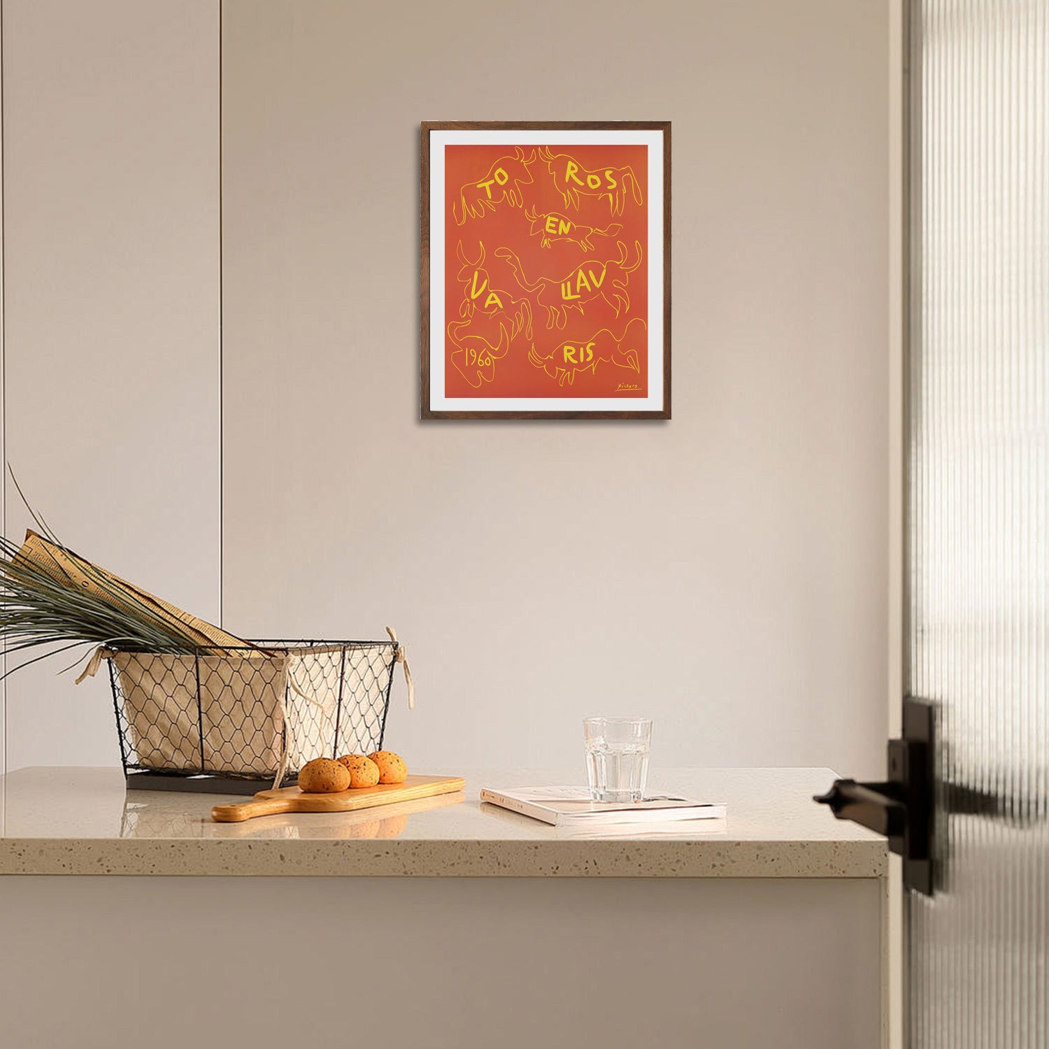 Pablo Picasso Wall Art Bulls In Vallauris Poster Framed Art