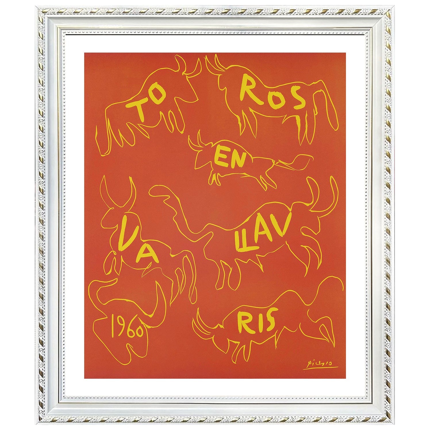 Pablo Picasso Wall Art Bulls In Vallauris Poster Framed Art