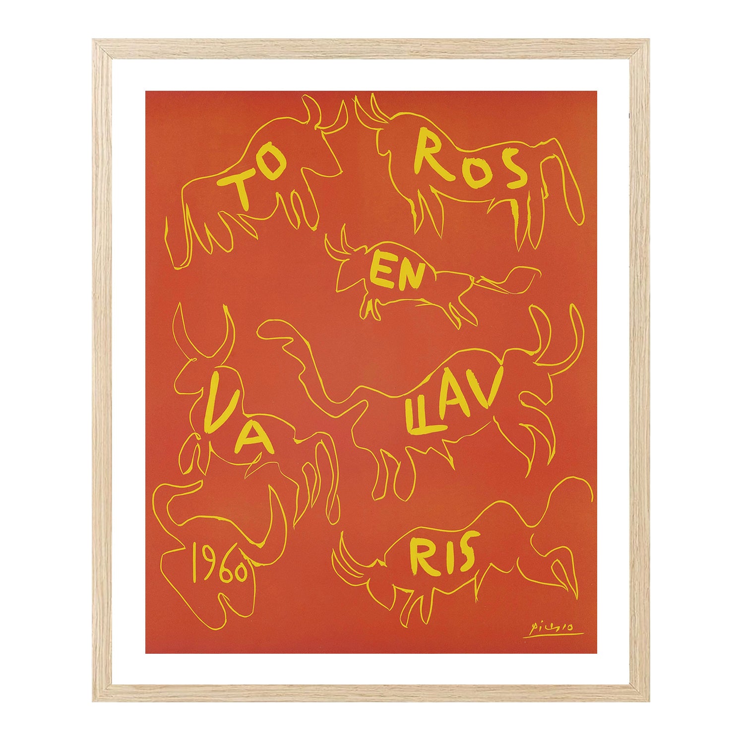 Pablo Picasso Wall Art Bulls In Vallauris Poster Framed Art