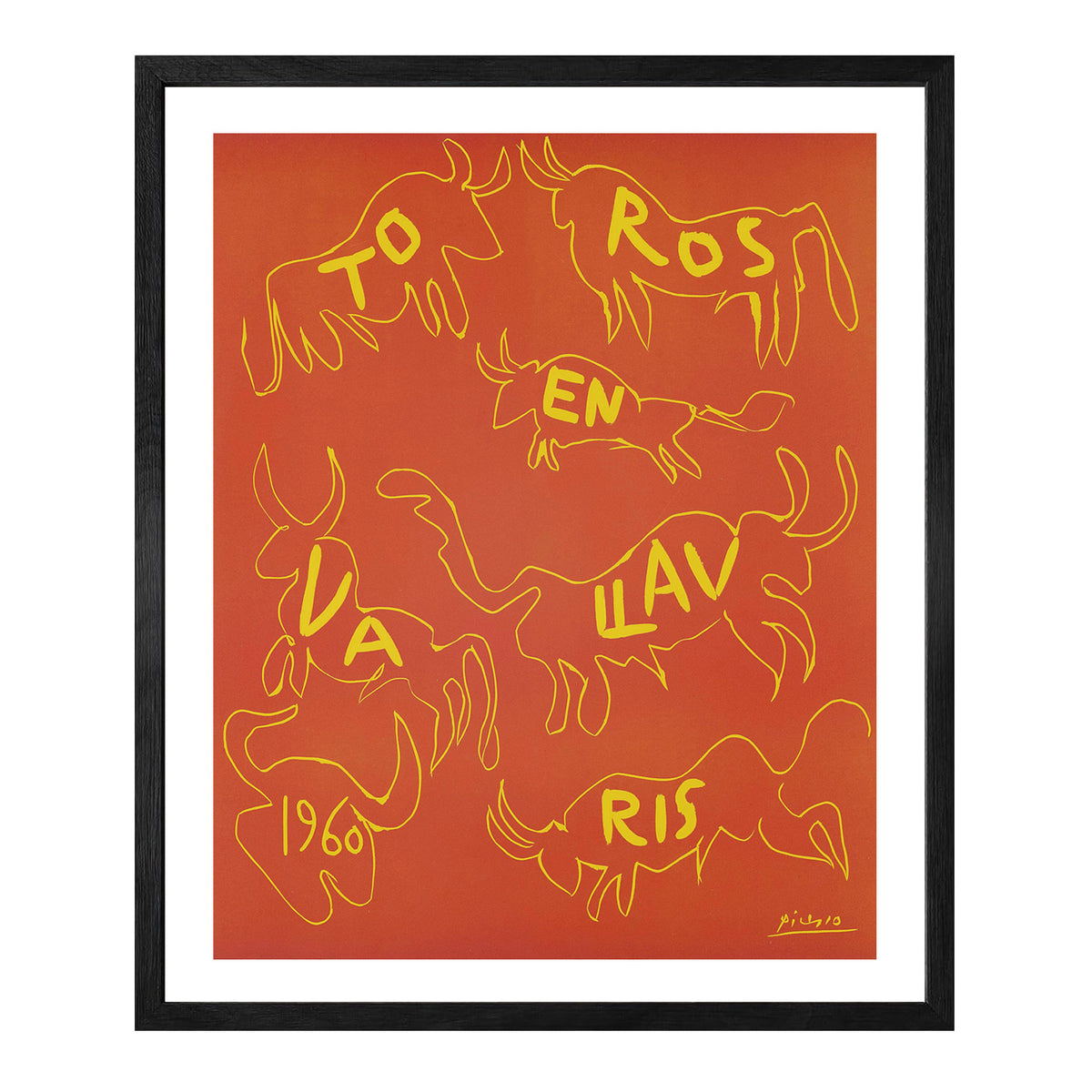 Pablo Picasso Wall Art Bulls In Vallauris Poster Framed Art