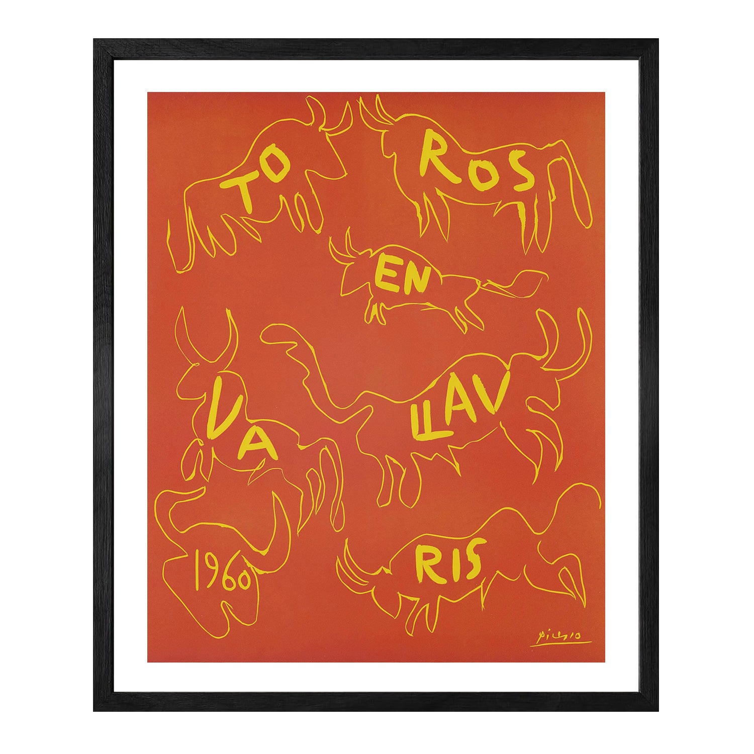 Pablo Picasso Wall Art Bulls In Vallauris Poster Framed Art