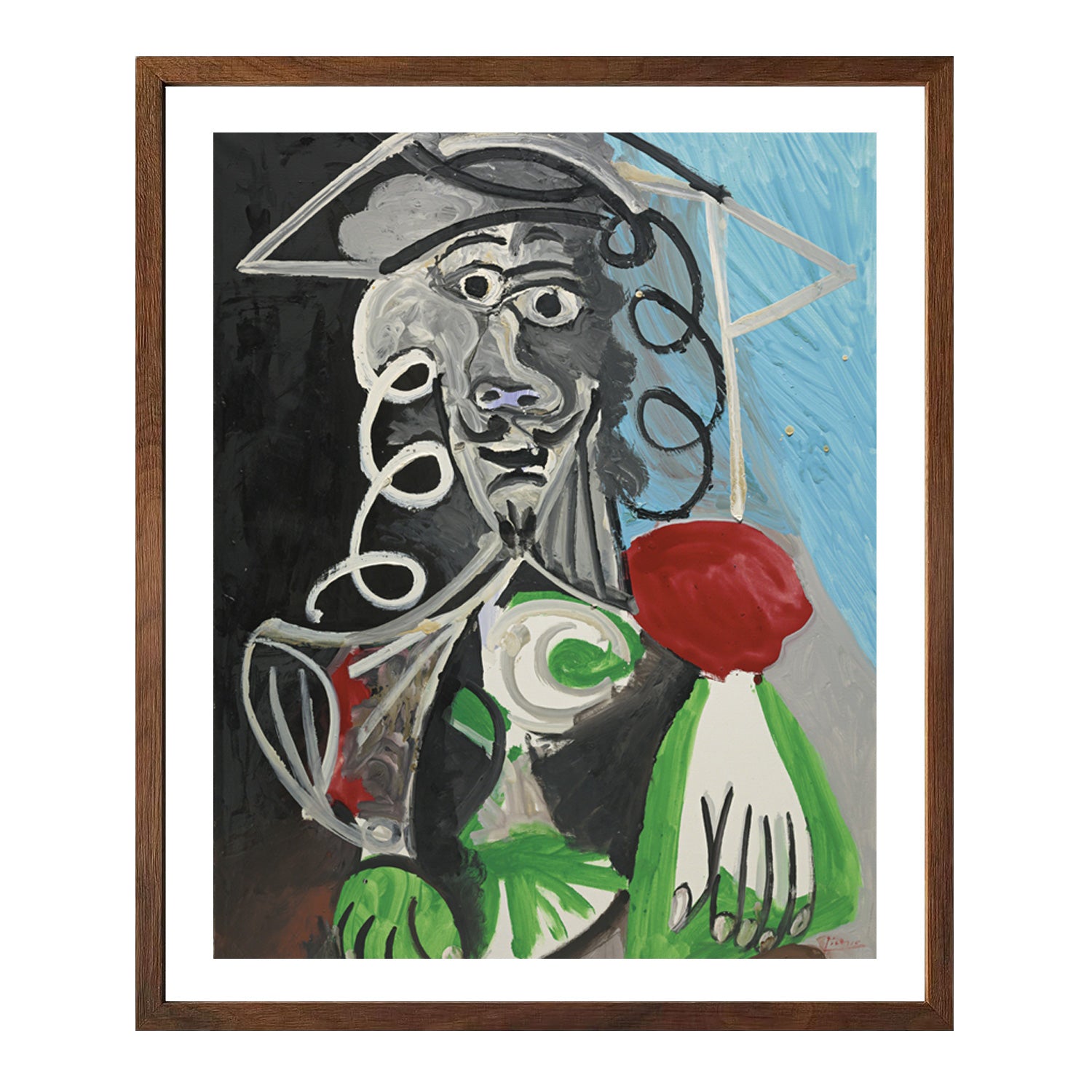 Pablo Picasso Wall Art Bust Of A Man Poster Framed Art