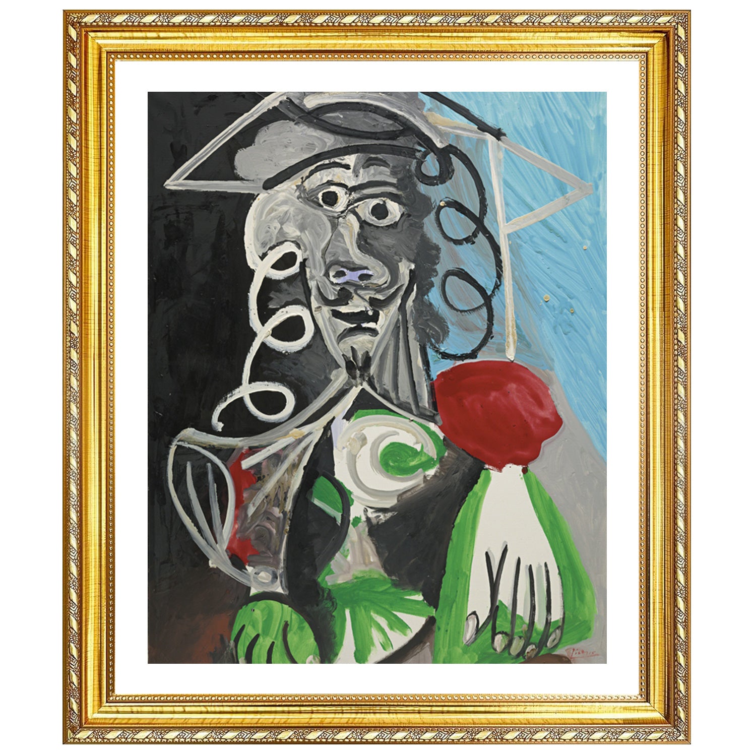 Pablo Picasso Wall Art Bust Of A Man Poster Framed Art