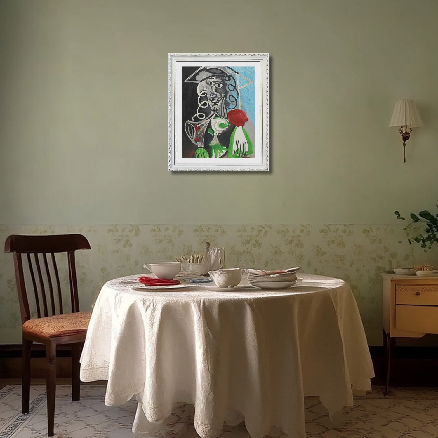 Pablo Picasso Wall Art Bust Of A Man Poster Framed Art