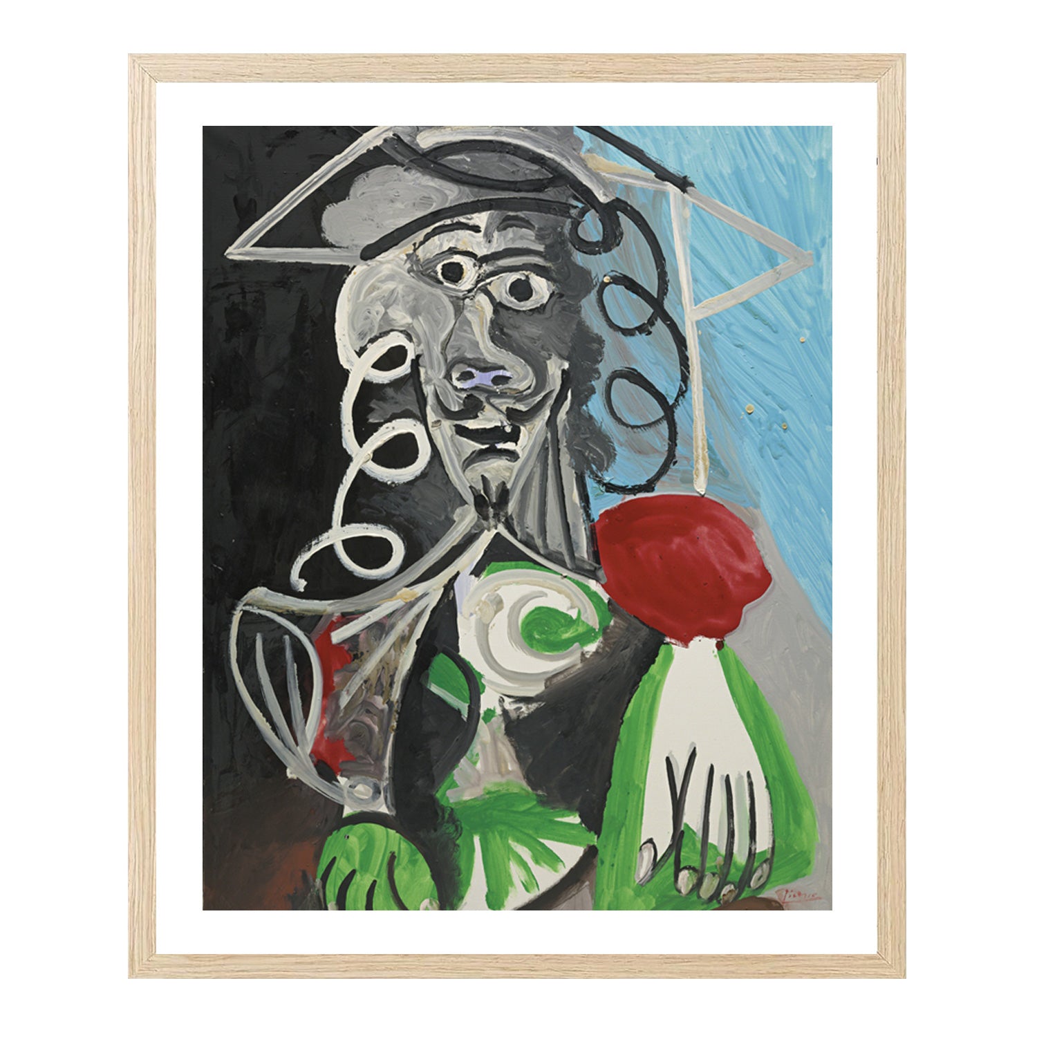 Pablo Picasso Wall Art Bust Of A Man Poster Framed Art