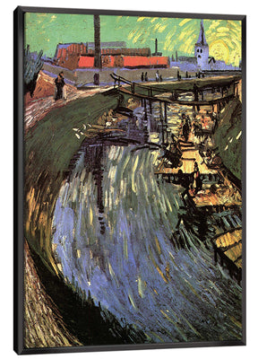 Canal with Women Washing Canvas Art