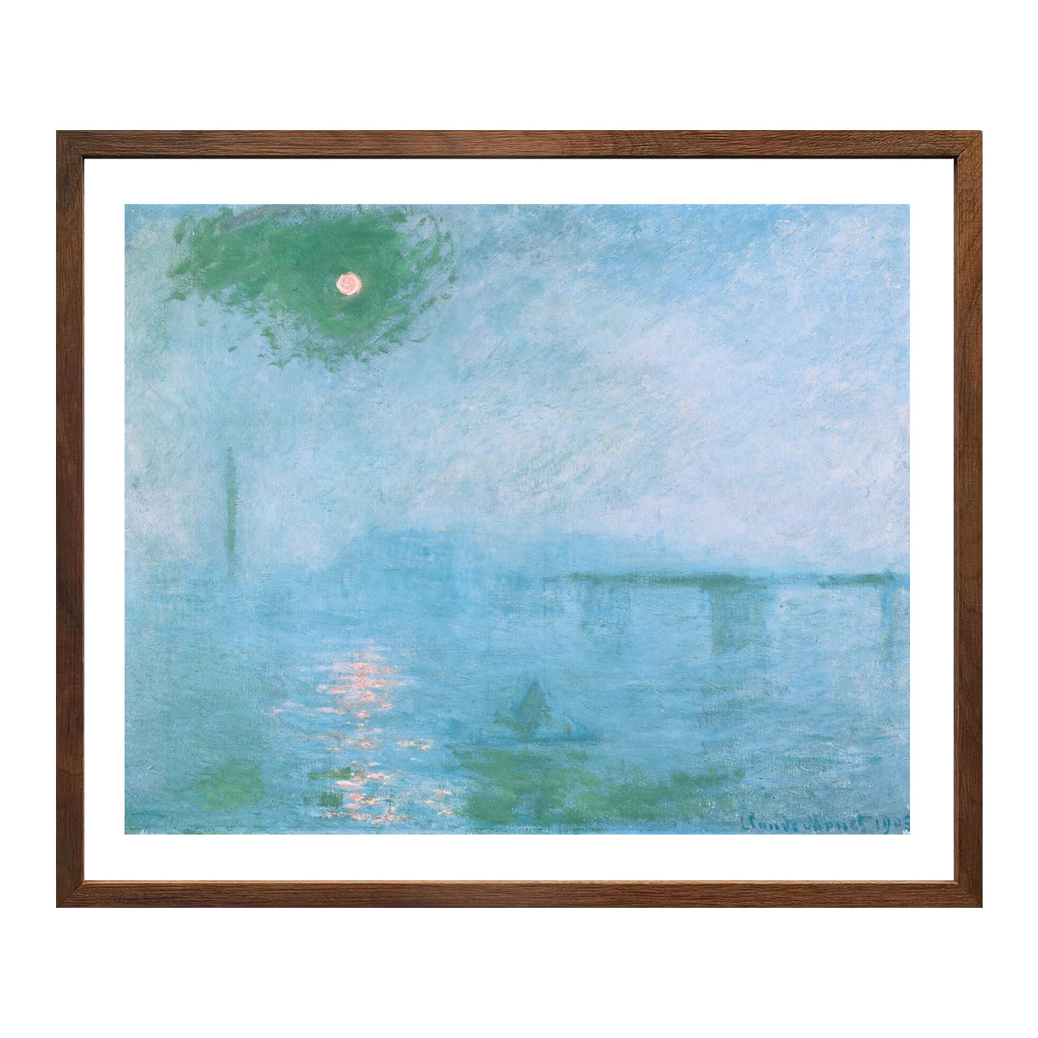Claude Monet Wall Art Charing Cross Bridge Poster Framed