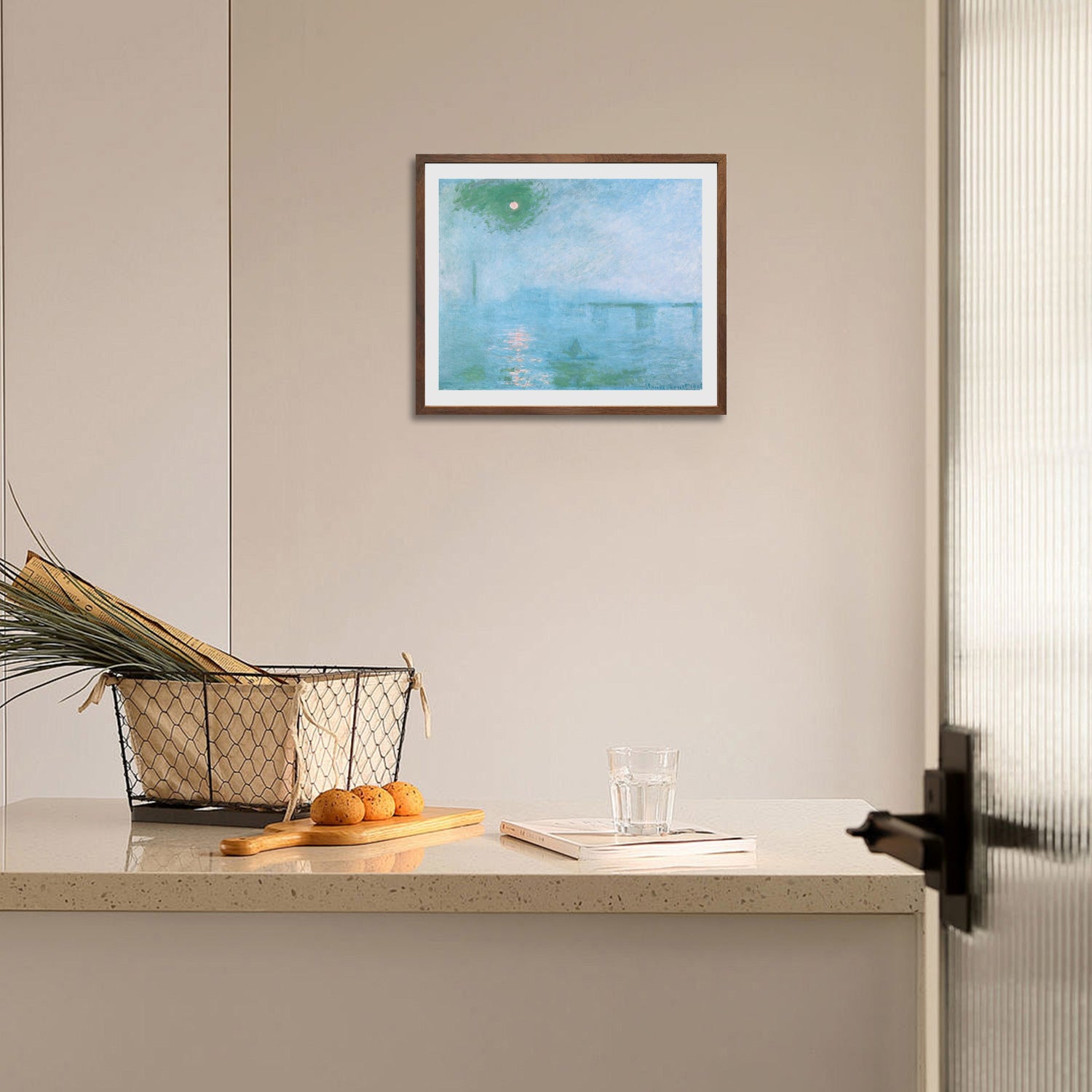 Claude Monet Wall Art Charing Cross Bridge Poster Framed