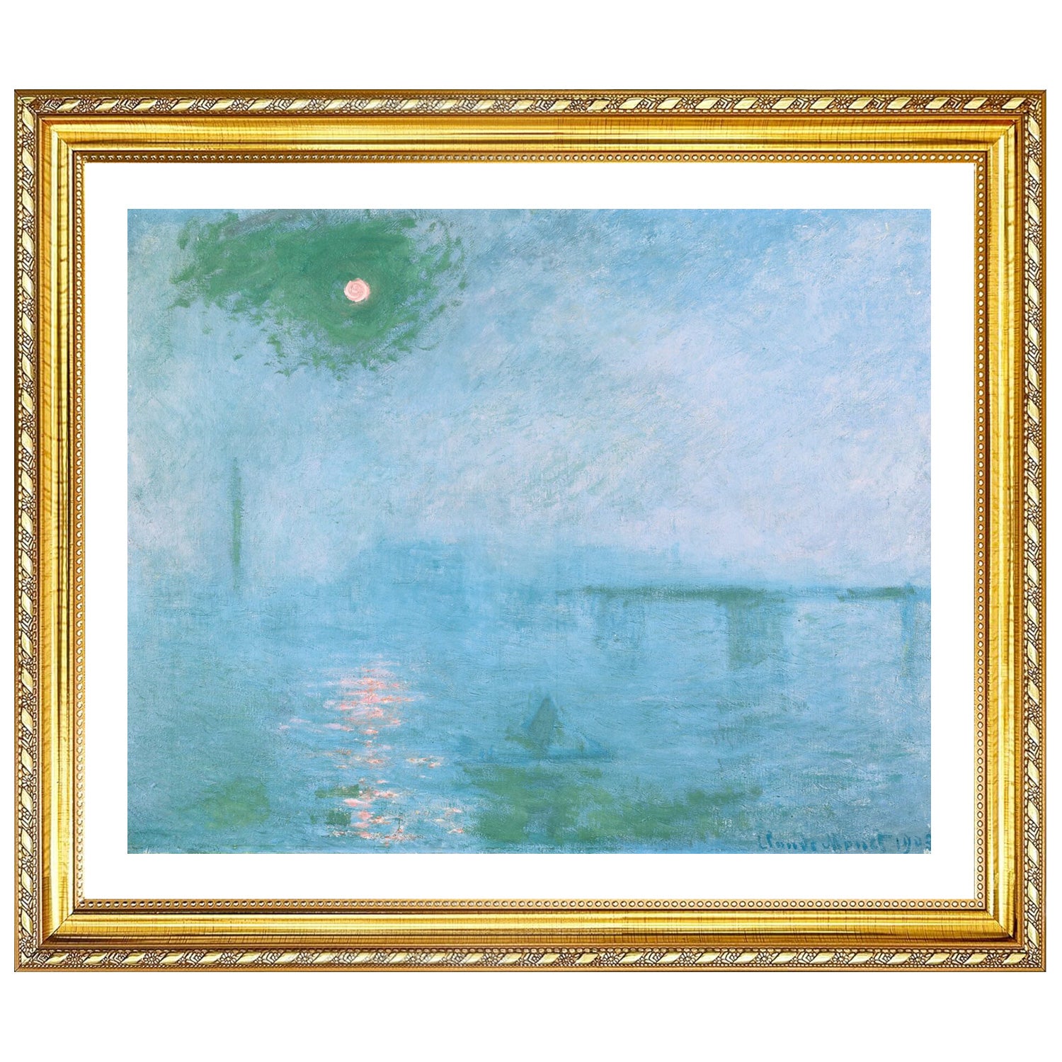 Claude Monet Wall Art Charing Cross Bridge Poster Framed