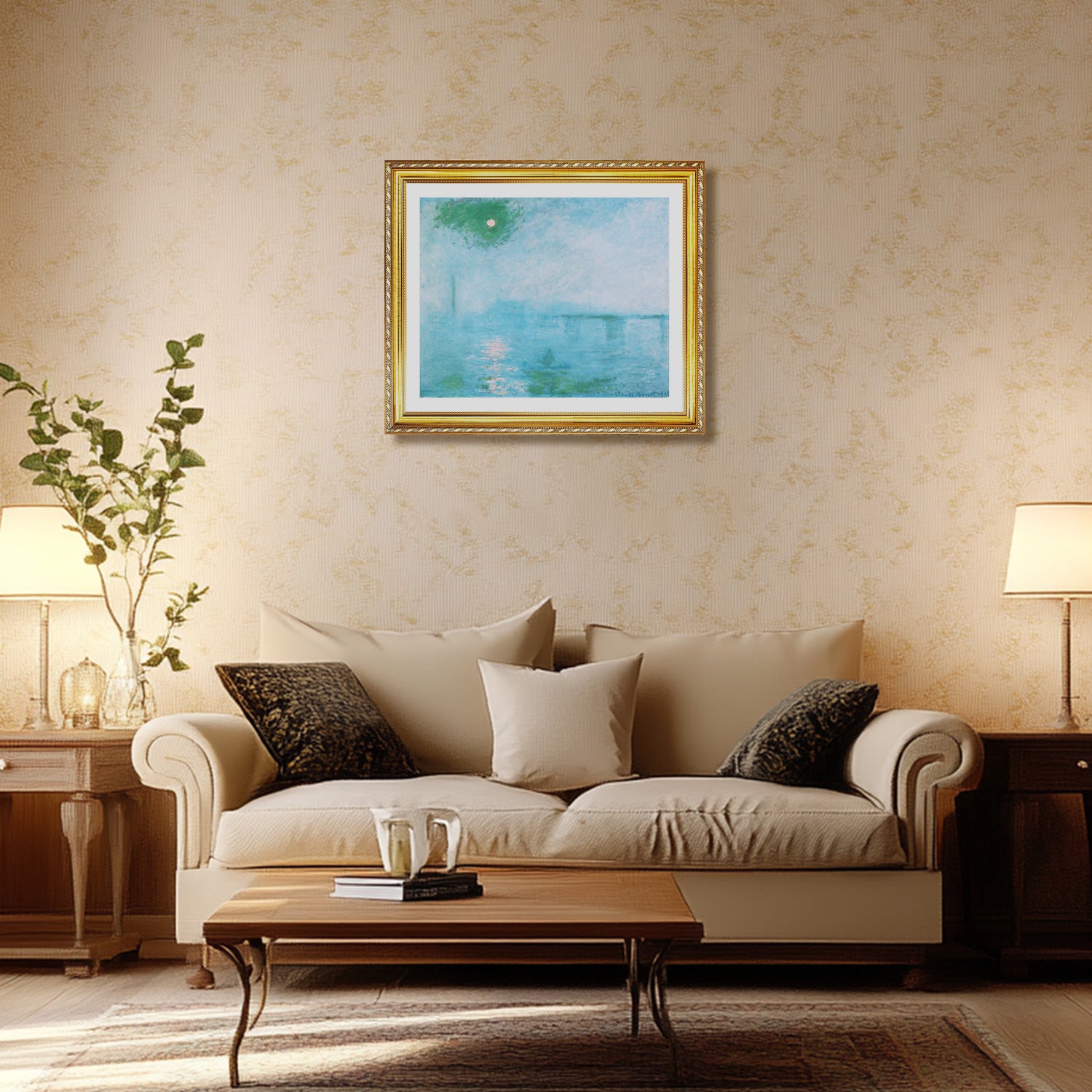 Claude Monet Wall Art Charing Cross Bridge Poster Framed