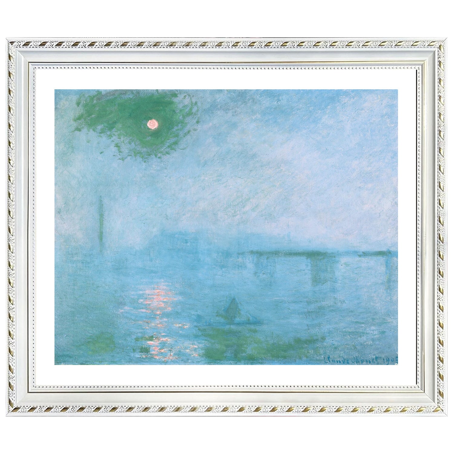 Claude Monet Wall Art Charing Cross Bridge Poster Framed