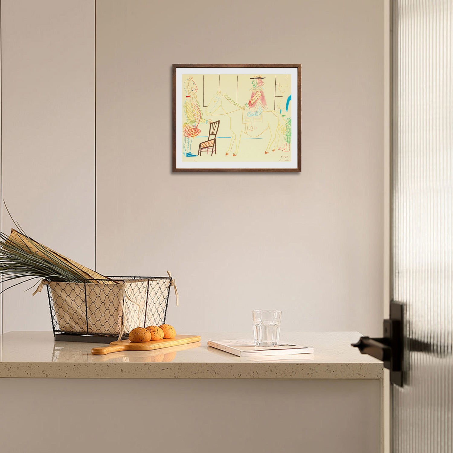 Pablo Picasso Wall Art Clown Knight And Woman Poster Framed Art