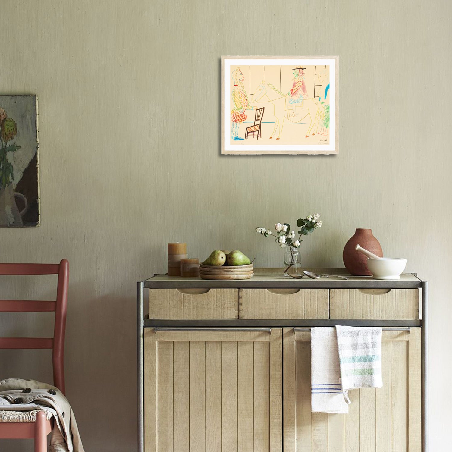 Pablo Picasso Wall Art Clown Knight And Woman Poster Framed Art