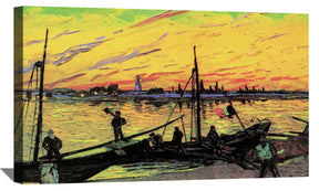 Coal Barges Canvas Art