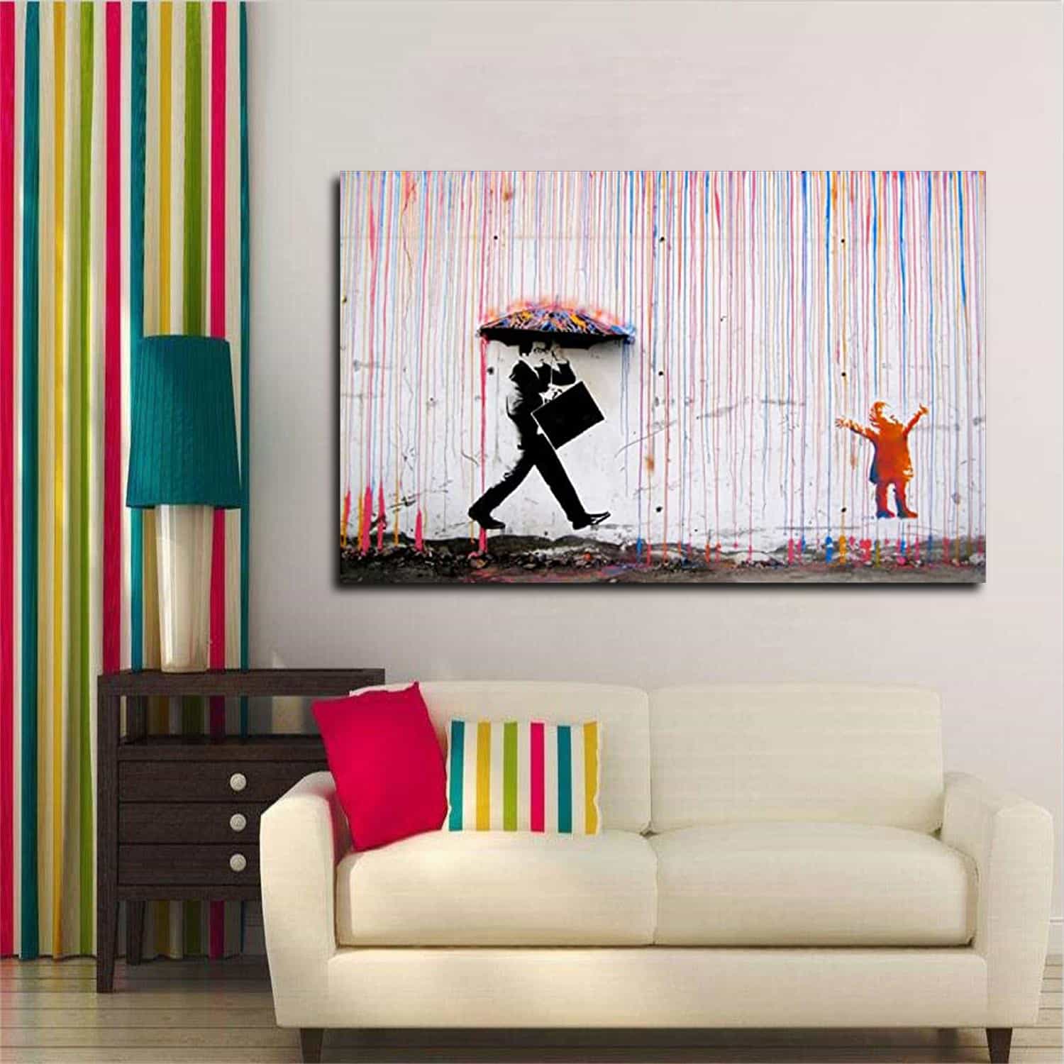 Colorful Rain Canvas Art