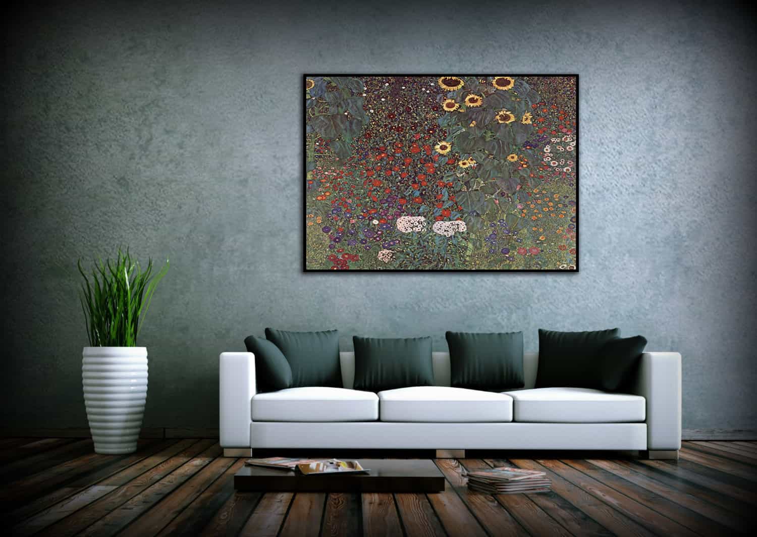 Country Garden with Sunflowers Canvas Art