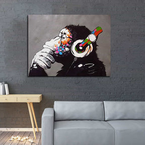 DJ Monkey Canvas Art