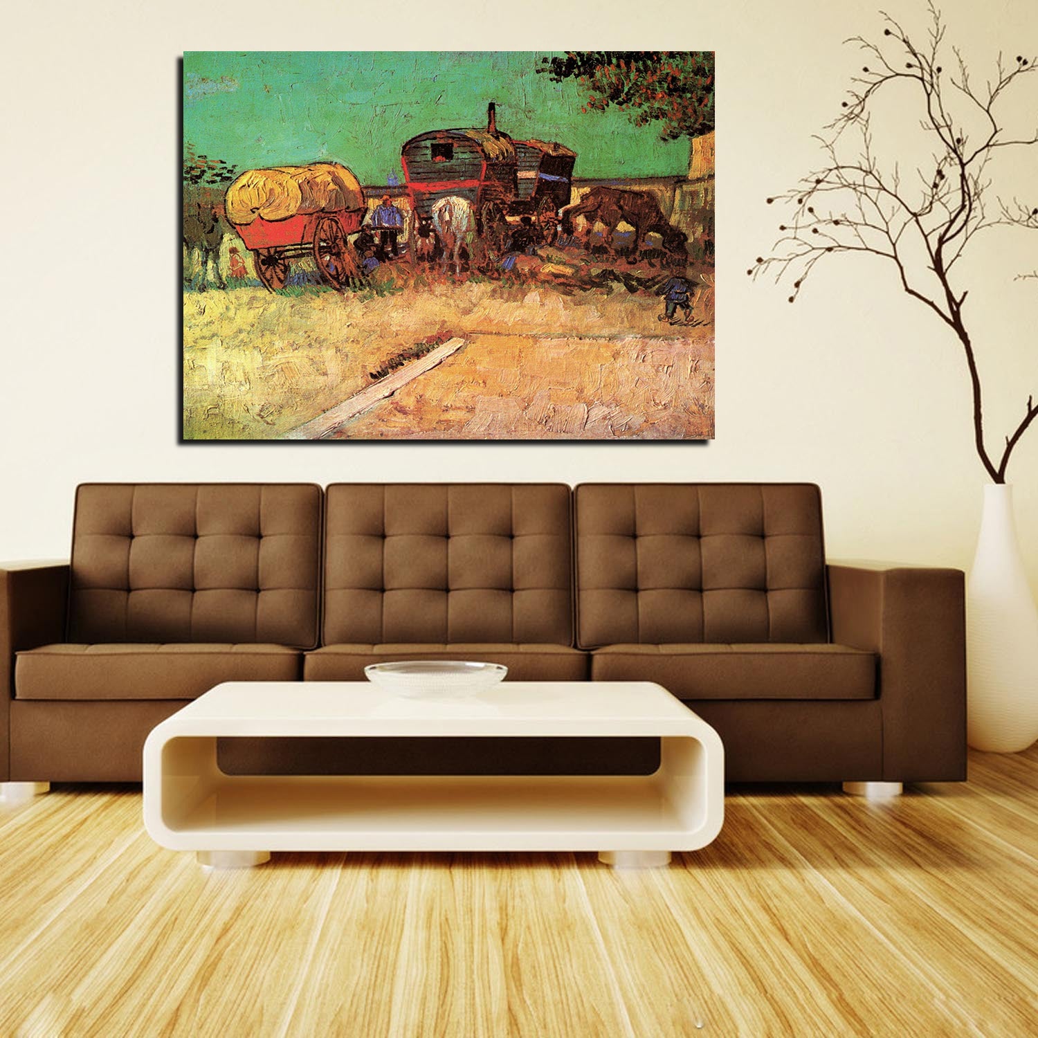 Encampment of Gypsies with Caravans Canvas Art