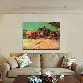 Encampment of Gypsies with Caravans Canvas Art