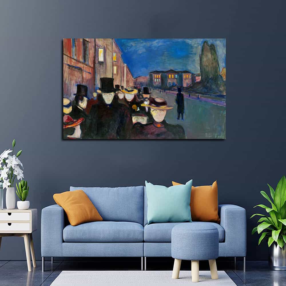 Evening on Karl Johan Street Canvas Art