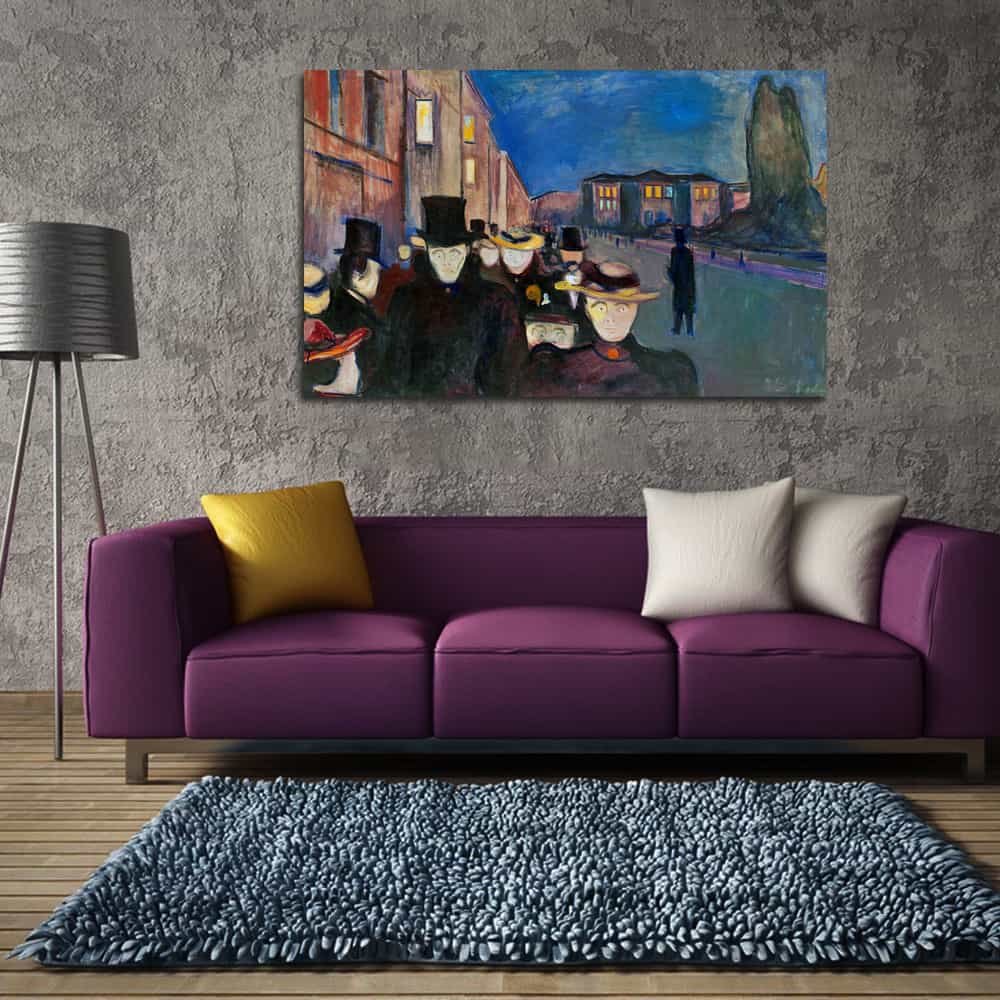 Evening on Karl Johan Street Canvas Art