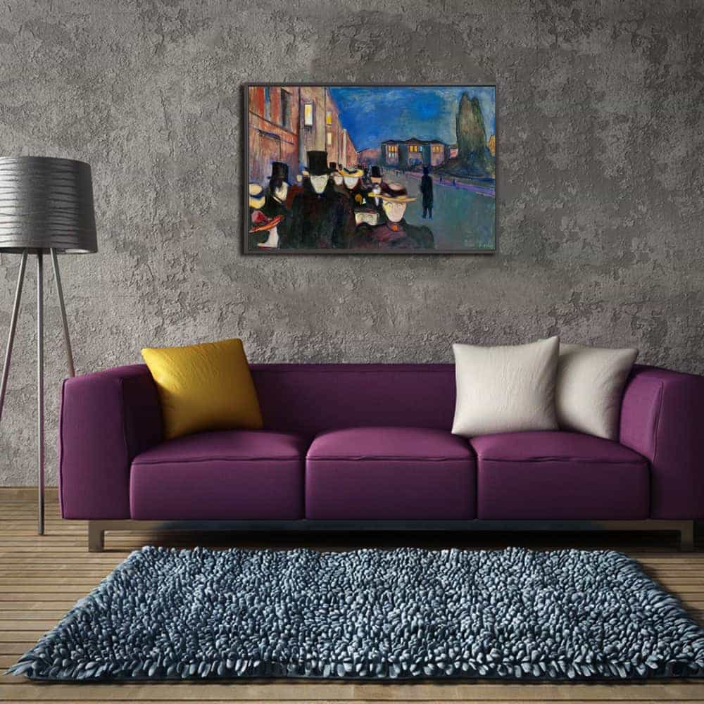 Evening on Karl Johan Street Canvas Art