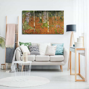 Farmhouse With Birch Trees Canvas Art