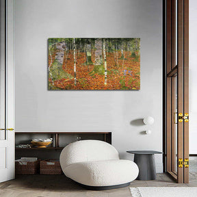 Farmhouse With Birch Trees Canvas Art