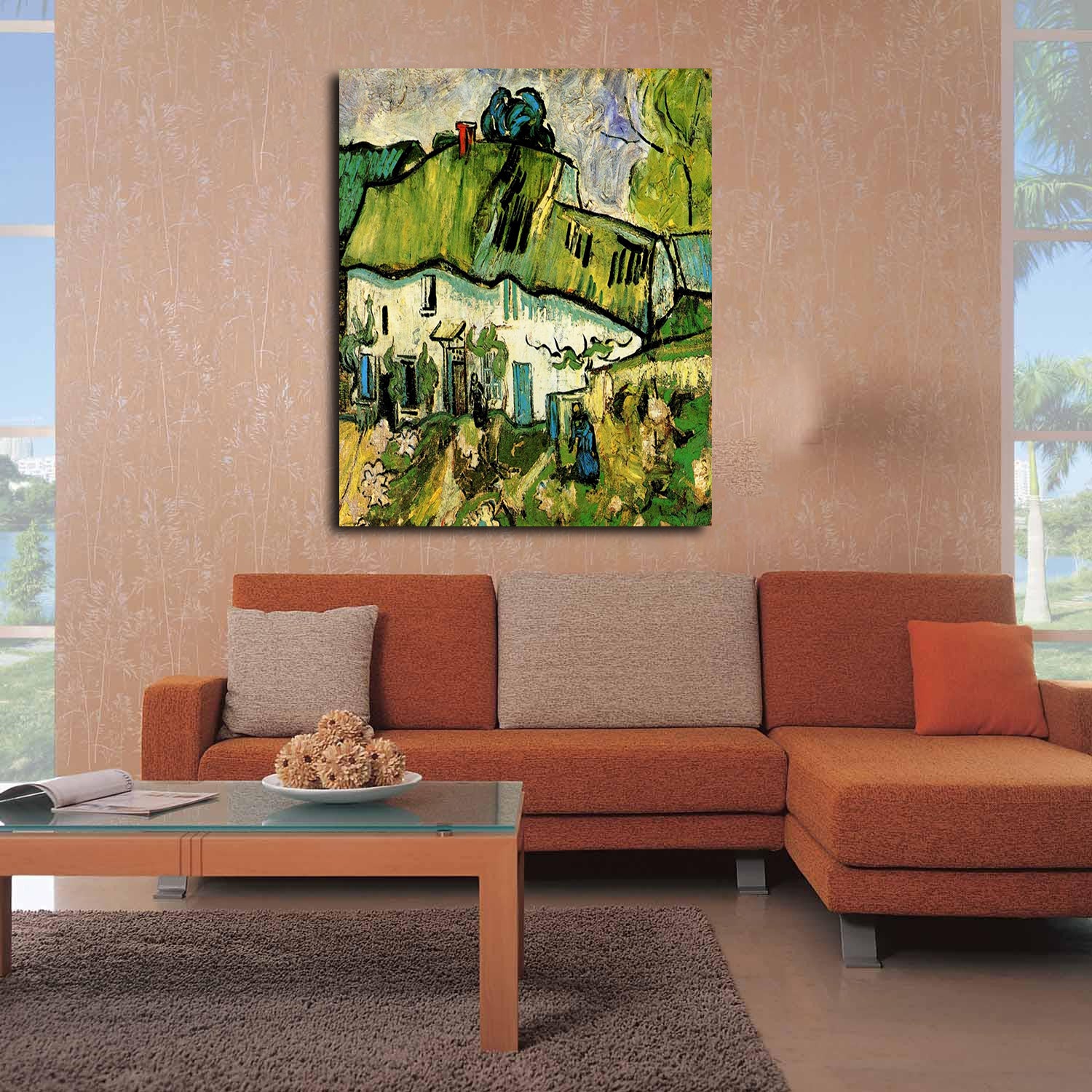 Farmhouse with Two Figures Canvas Art